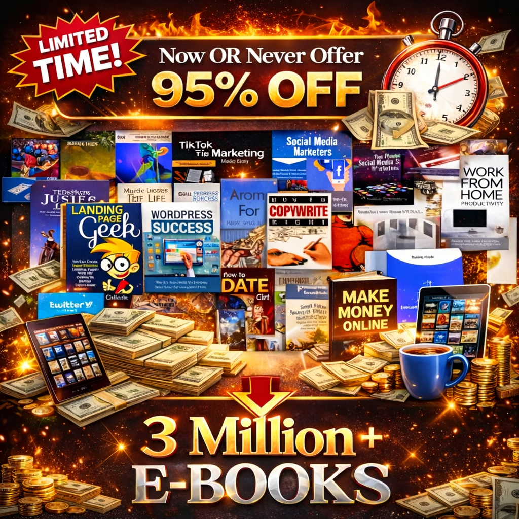 3M+ eBooks & Articles Mega-Bundle | Full Reseller Rights. The Definitive Content Solution for Marketers, Authors, and Entrepreneurs. Download, Rebrand, and Keep 100% of the Profits.