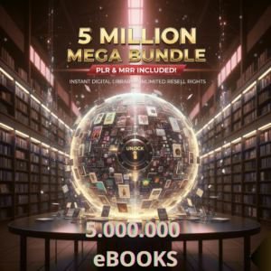 The Ultimate Digital Library: 5 Million+ eBooks Mega Bundle | Full MRR & PLR Rights | Your Lifetime Inventory for Passive Income.