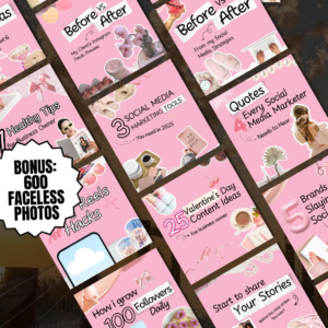 The Pink Luxe Collection: 100 Premium Aesthetic Instagram Carousel Templates | High-End Branding Suite | Fully Editable Canva PLR/MRR Assets.