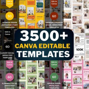 Ultimate Mega Bundle: 3500+ Fully Customizable Canva Social Media Templates With PLR & MRR Rights