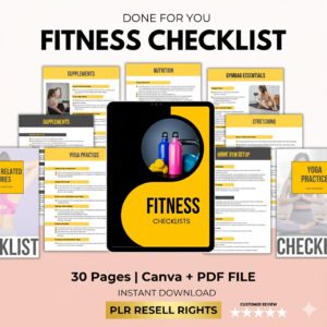 Premium Fitness Checklist: Professional Printable with Full PLR & Resell Rights.